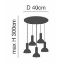 SE21-BL-4-5BL-MS3 ADEPT TUBE Black Pendant Black Metal Shade+