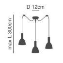 SE21-BL-4-BL3-MS2 ADEPT TUBE Black Pendant Black Metal Shade+