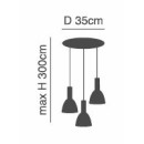 SE21-BL-4-3BL-MS2 ADEPT TUBE Black Pendant Black Metal Shade+