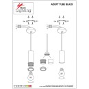 SE21-BL-4-3BL ADEPT TUBE Black Pendant+