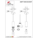 SE21-GM-4-3BL ADEPT TUBE Gold Matt Pendant+