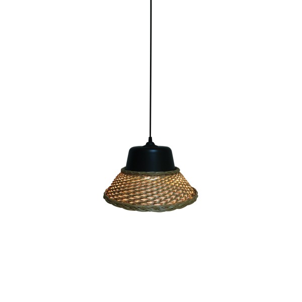 L-W-1702 MINE PENDANT LAMP BLACK & NATURAL Z5