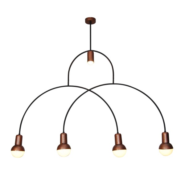 HL-3523-5 CHRISTOPHER OLD COPPER & BLACK PENDANT 