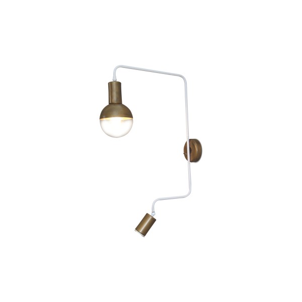 HL-3555-2S CALLIE OLD BRONZE & WHITE WALL LAMP