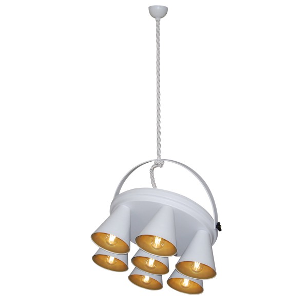 HL-3578-1A BRANDON WHITE & MAT GOLD PENDANT