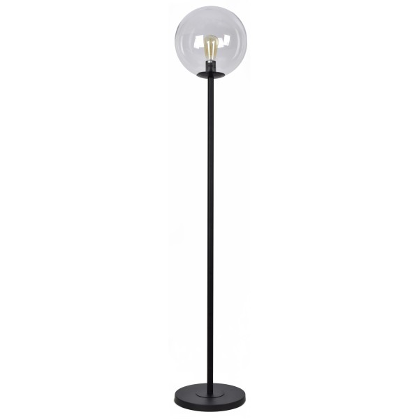 SE 3000-1 BLACK FLOOR LAMP GLOBE CLEAR 1B2