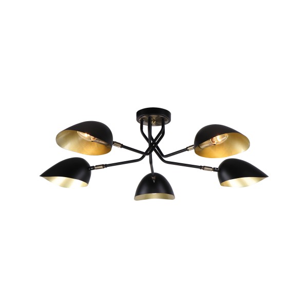 KQ 2759/5 ELIA BLACK AND ANTIQUE BRASS CEILING LAMP Γ3