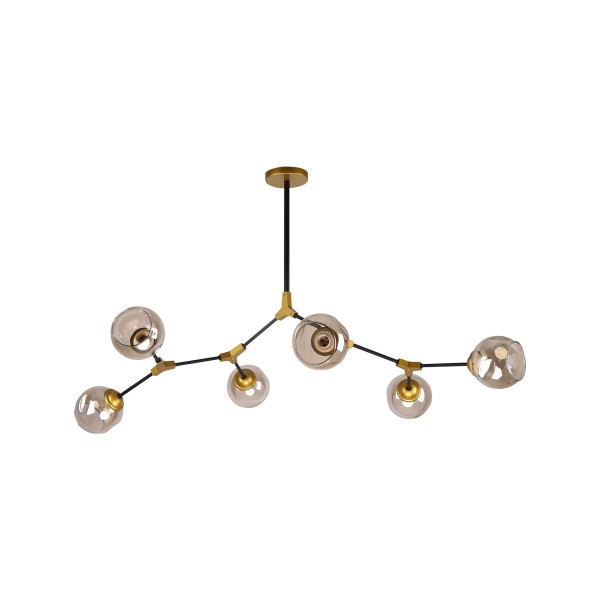 KQ 51454/6 CONELLY BLACK, BRASS AND HONEY PENDANT Ζ3