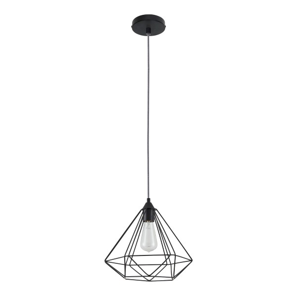 SE21-BL-33 MILA BLACK METAL GRID PENDANT Δ3