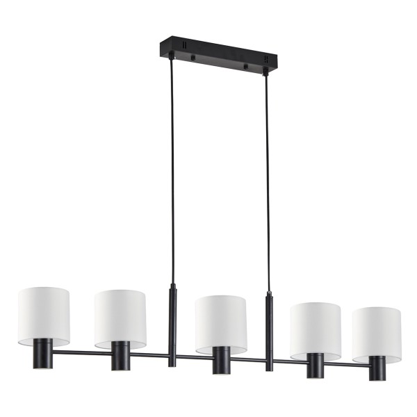 SE21-BL-120-SH1 ADEPT BLACK PENDANT WHITE SHADE+