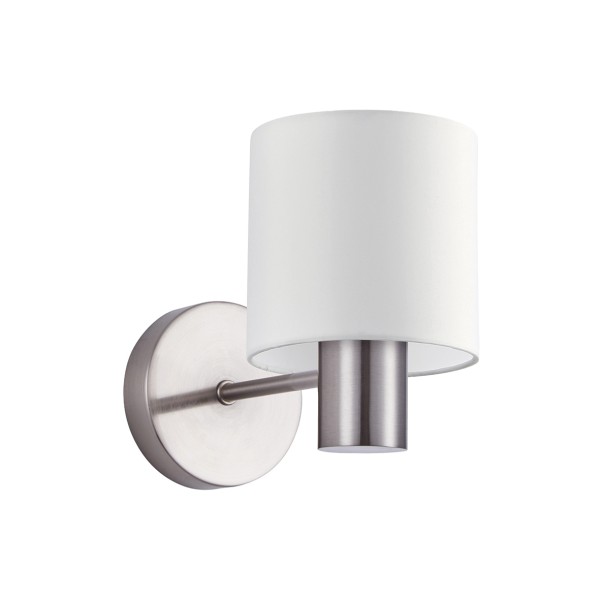 SE21-NM-16-SH1 ADEPT NICKEL MATT WALL LAMP WHITE SHADE+