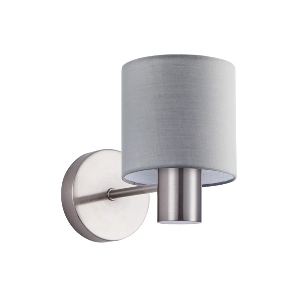 SE21-NM-16-SH2 ADEPT NICKEL MATT WALL LAMP GREY SHADE+