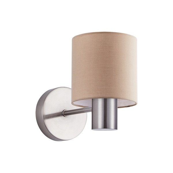 SE21-NM-16-SH3 ADEPT NICKEL MATT WALL LAMP BROWN SHADE+