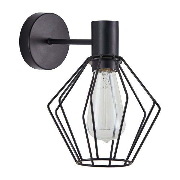 SE21-BL-16-GR1 ADEPT BLACK WALL LAMP BLACK METAL GRID+