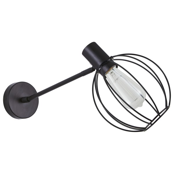 SE21-BL-22-GR2 ADEPT BLACK WALL LAMP BLACK METAL GRID+