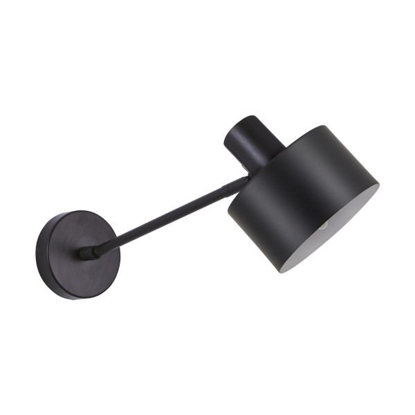 SE21-BL-22-MS1 ADEPT BLACK WALL LAMP BLACK METAL SHADE+