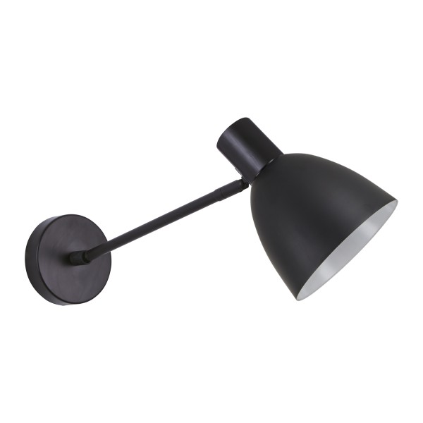 SE21-BL-22-MS2 ADEPT BLACK WALL LAMP BLACK METAL SHADE+