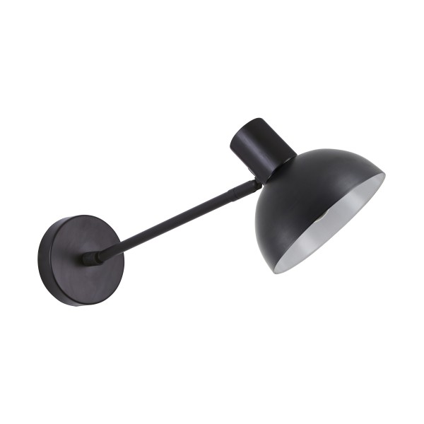 SE21-BL-22-MS3 ADEPT BLACK WALL LAMP BLACK METAL SHADE+