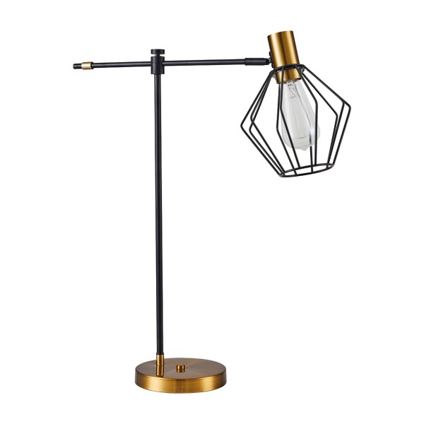 SE21-GM-36-GR1 ADEPT TABLE LAMP Gold Matt and Black Metal Table Lamp Black Metal Grid+