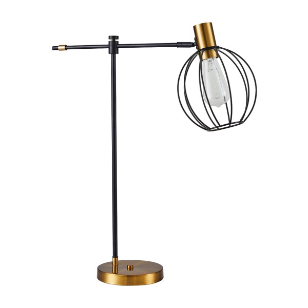 SE21-GM-36-GR2 ADEPT TABLE LAMP Gold Matt and Black Metal Table Lamp Black Metal Grid+