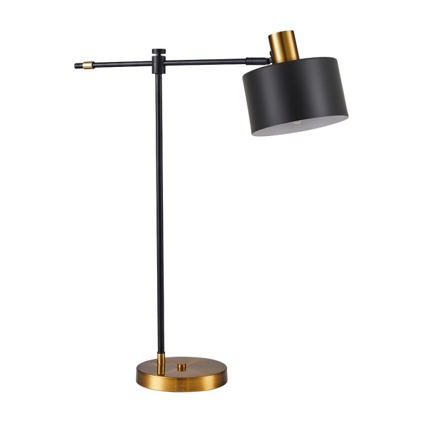 SE21-GM-36-MS1 ADEPT TABLE LAMP Gold Matt and Black Metal Table Lamp Black Metal Shade+