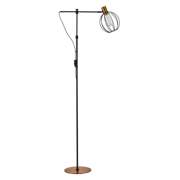 SE21-GM-39-GR2 ADEPT FLOOR LAMP Gold Matt and Black Metal Floor Lamp Black Metal Grid+