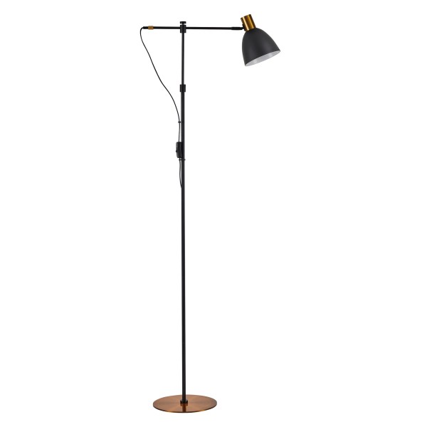 SE21-GM-39-MS2 ADEPT FLOOR LAMP Gold Matt and Black Metal Floor Lamp Black Metal Shade+