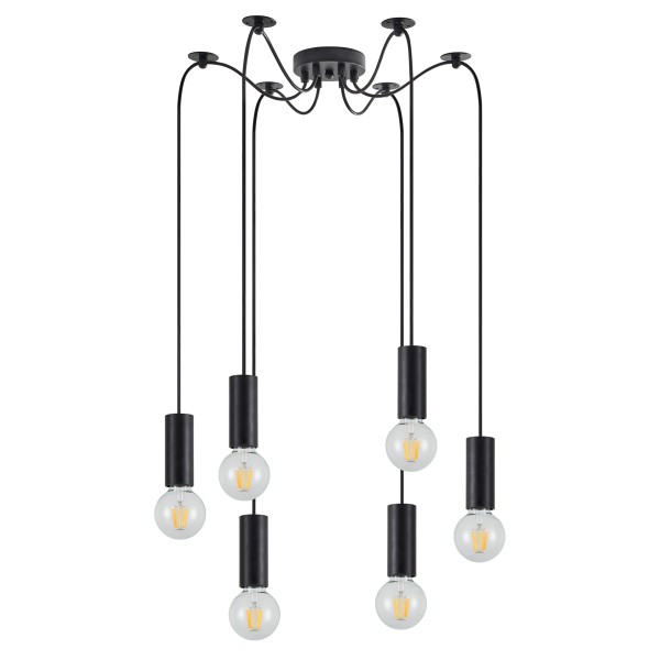 SE21-BL-4-BL6 ADEPT TUBE Black Pendant+