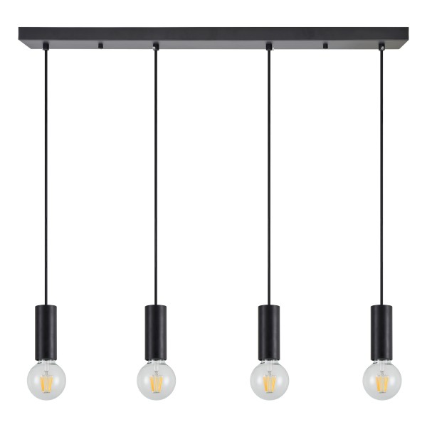 SE21-BL-4-4BL ADEPT TUBE Black Pendant+