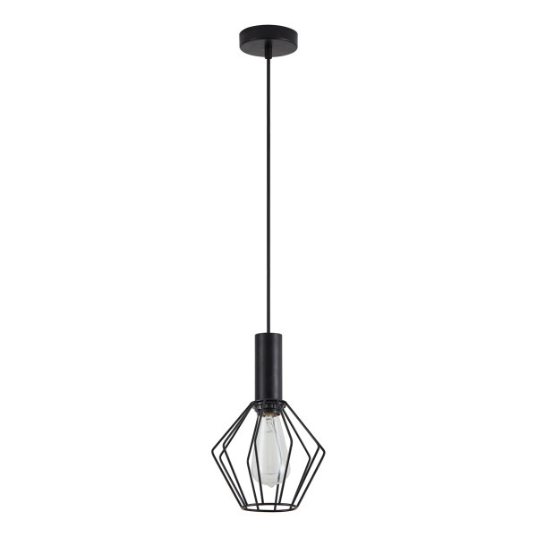 SE21-BL-4-GR1 ADEPT TUBE Black Pendant Black Metal Grid+