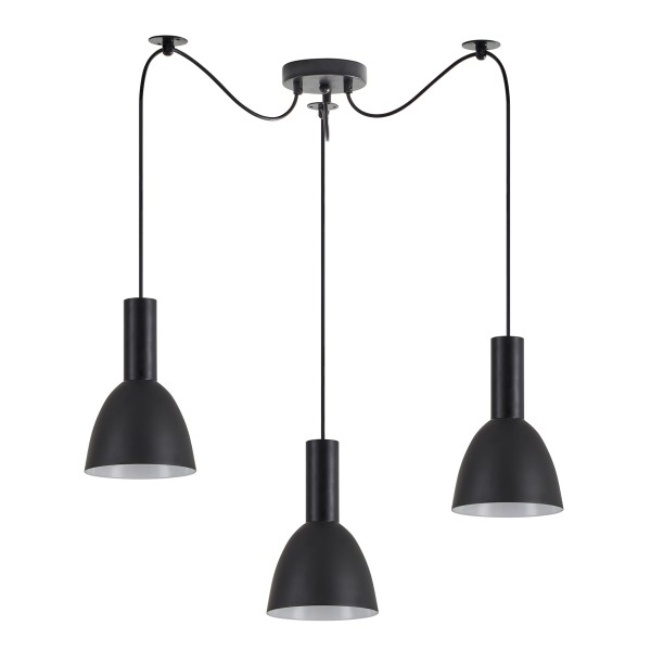 SE21-BL-4-BL3-MS2 ADEPT TUBE Black Pendant Black Metal Shade+