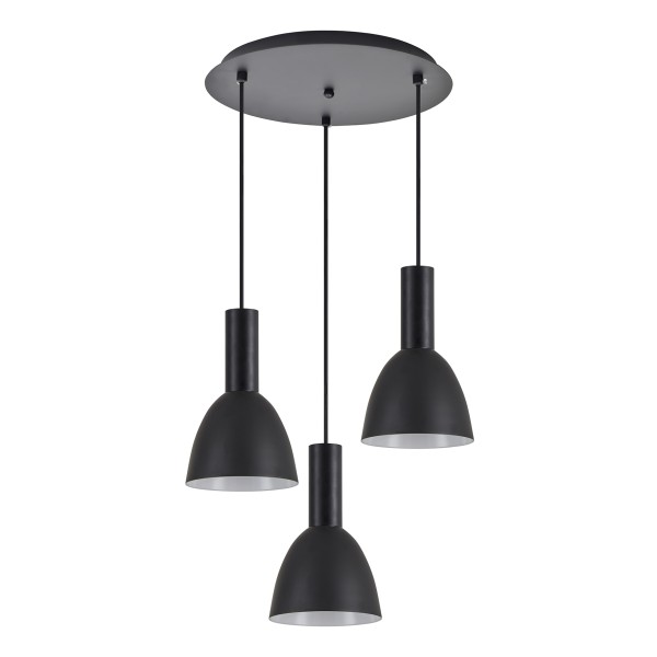 SE21-BL-4-3BL-MS2 ADEPT TUBE Black Pendant Black Metal Shade+