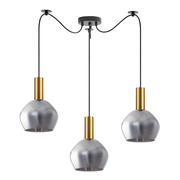 SE21-GM-4-BL3-GL2 ADEPT TUBE Gold Matt Pendant Smoked Glass+