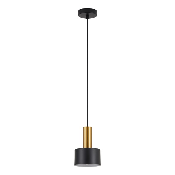 SE21-GM-4-MS1 ADEPT TUBE Gold Matt Pendant Black Metal Shade+