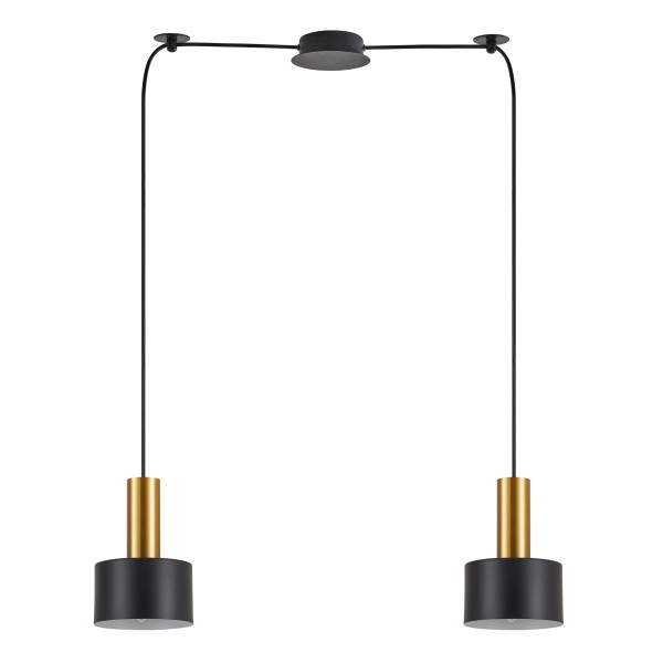 SE21-GM-4-BL2-MS1 ADEPT TUBE Gold Matt Pendant Black Metal Shade+