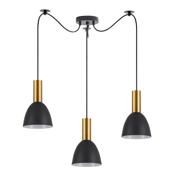 SE21-GM-4-BL3-MS2 ADEPT TUBE Gold Matt Pendant Black Metal Shade+