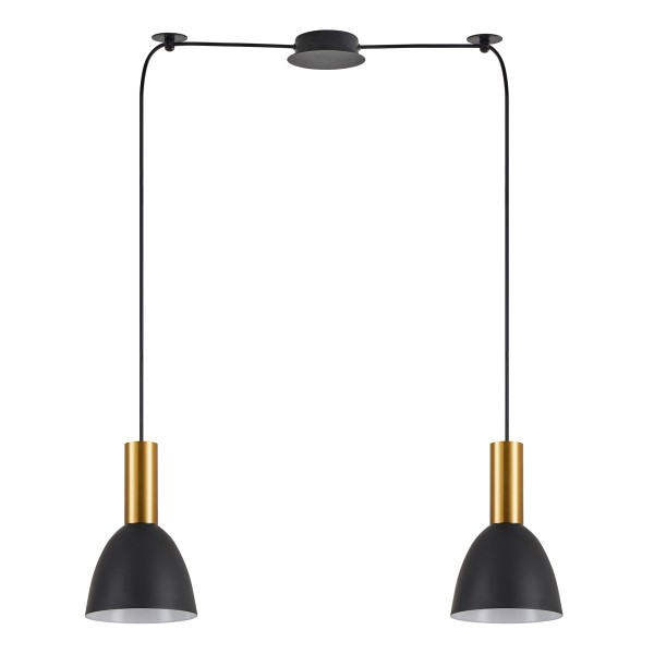 SE21-GM-4-BL2-MS2 ADEPT TUBE Gold Matt Pendant Black Metal Shade+