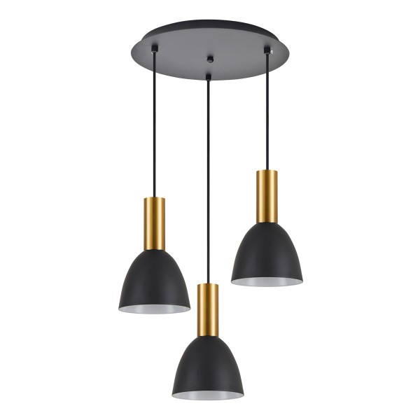 SE21-GM-4-3BL-MS2 ADEPT TUBE Gold Matt Pendant Black Metal Shade+