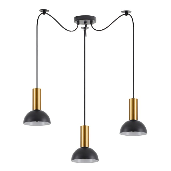 SE21-GM-4-BL3-MS3 ADEPT TUBE Gold Matt Pendant Black Metal Shade+