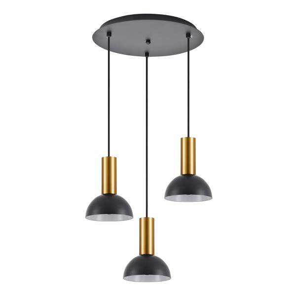 SE21-GM-4-3BL-MS3 ADEPT TUBE Gold Matt Pendant Black Metal Shade+