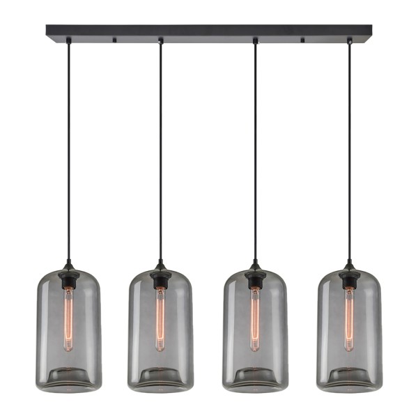 SE21-SM-19-30-4BL+ FEINT Smoked Glass Pendant+