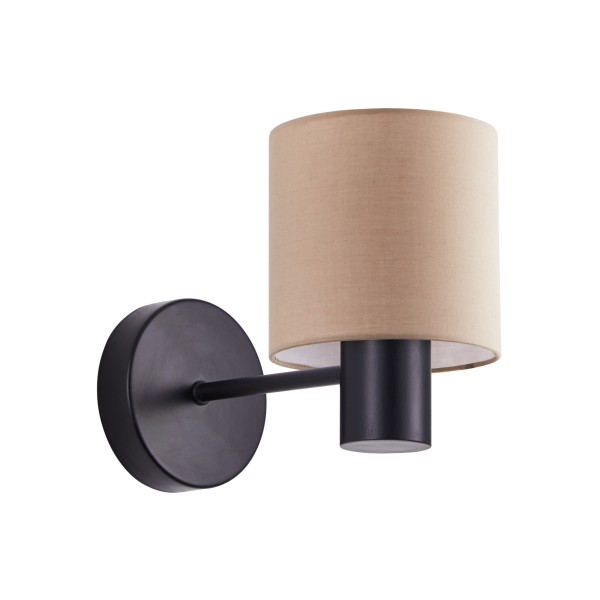 SE21-BL-16-SH3 ADEPT Black Wall Lamp Brown Shade+