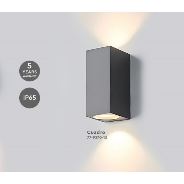 SE-WL-S2-DG CUADRO UP-DOWN WALL LAMP GU10 DARK GREY