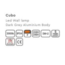 SE-WLL-3K-DG CUBO LED WALL LAMP 5W*2 3000K DARK GREY