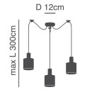 SE21-NM-4-NM3-SH1 ADEPT TUBE Nickel Matt Pendant White Fabric Shade+