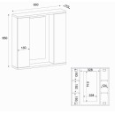 Καθρέπτης μπάνιου Surra Μegapap χρώμα λευκό 65x15,3x65εκ.