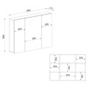 Καθρέπτης μπάνιου Base Μegapap χρώμα λευκό 90x17,1x65εκ.