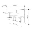 Κρεμάστρα τοίχου Harmon Megapap χρώμα sapphire oak - λευκό 65x15x31εκ.