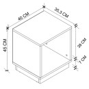 Κομοδίνο Gino Megapap χρώμα λευκό 40x35,3x45εκ.