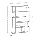 Βιβλιοθήκη μελαμίνης Mito Megapap χρώμα λευκό 108x25x161εκ.